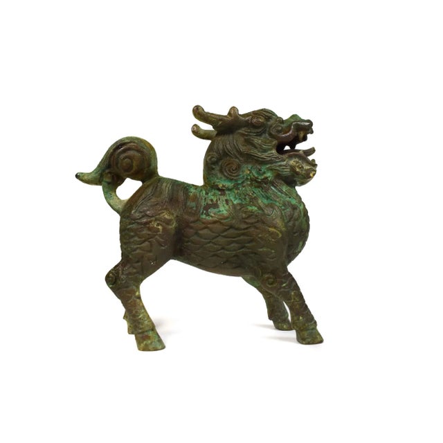 Early 20th Century Bronze Chinese Suanni Lion Dragon Figurine For Sale - Image 9 of 9