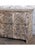1920s Antique Whitewashed Floral Carved Sideboard With Brass Studs – Vintage Buffet Credenza 72x35 For Sale - Image 5 of 7