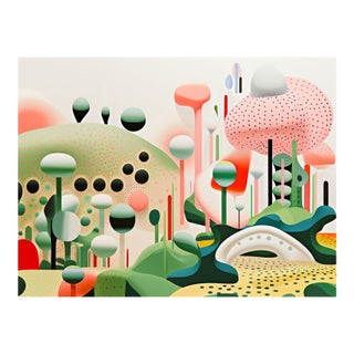 32" X 24" Contemporary 'Landscape' in the Style of Yayoi Kusama - Limited Edition Fine Art Print, Unframed For Sale
