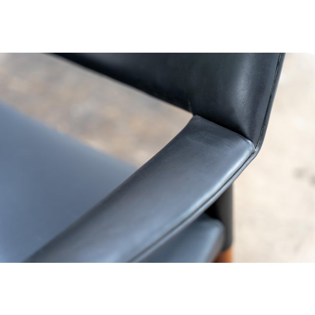 Leather Armchair by Ejnar Larsen and Aksel Bender Madsen for Willy Beck, 1949 For Sale - Image 10 of 11