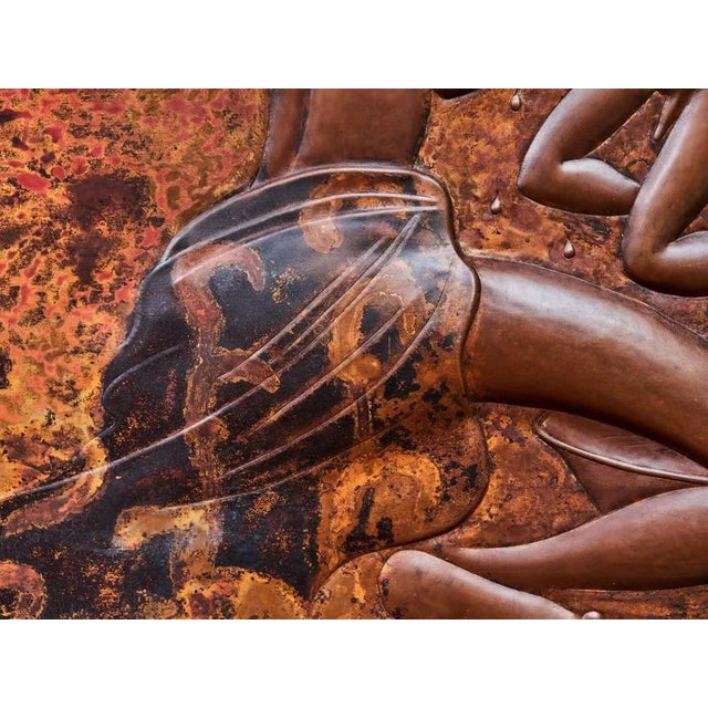 African Copper Relief Motherhood Motif For Sale - Image 3 of 7