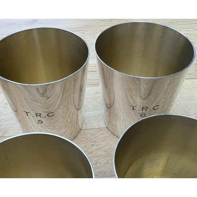 Asprey of London Set X 6 Silver Plated Stacking Travel Shot Cups For Sale - Image 10 of 18