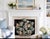 This exquisite hand-painted, signed toleware fireplace screen features a charming woven wicker basket brimming with soft...