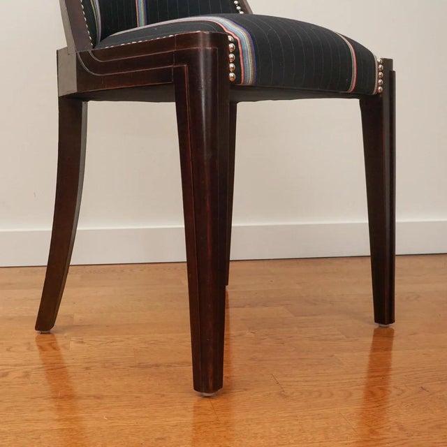 Wood 1930s Set of Six French Walnut Art Deco Dining chairs For Sale - Image 7 of 10