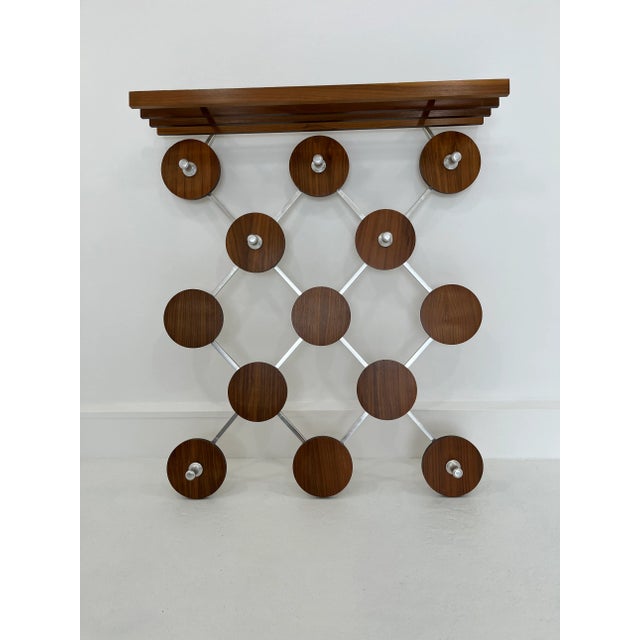 Wood Vintage Scandinavianteak and Metal Coat Rack, 1960s For Sale - Image 7 of 12