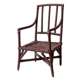 Antique American Wicker Child's Chair For Sale