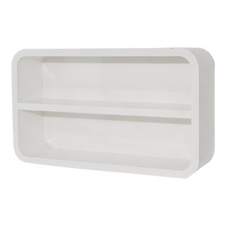 1980s Postmodern White Laminate Waterfall Shelf For Sale