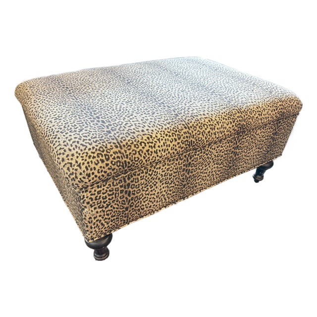 Leopard Print Storage Bench Seat Ottoman For Sale