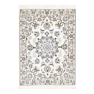 Pasargad DC Ivory Fine Hand Knotted Persian Silk & Wool Nain Rug