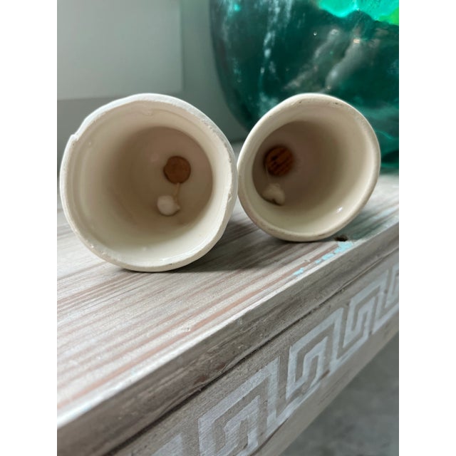 1970s Porcelain Christmas Bells Hand-Painted Holly and Poinsettias-A Pair For Sale - Image 10 of 10