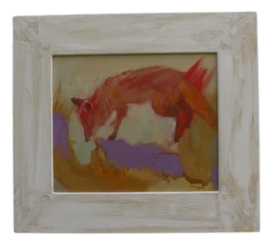 Sula Repani, Fox, Oil Painting on Cardboard, 2023