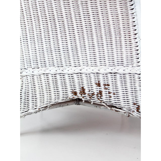 Antique White Wicker Porch Chair For Sale - Image 10 of 18