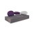 Mosspink Two-Seater Leather Grey Anthracite and Violet Sofa with Manual Function by Brühl For Sale - Image 5 of 17