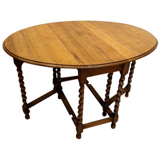 English Gateleg Oval Oak Folding Table For Sale