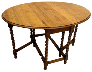 English Gateleg Oval Oak Folding Table