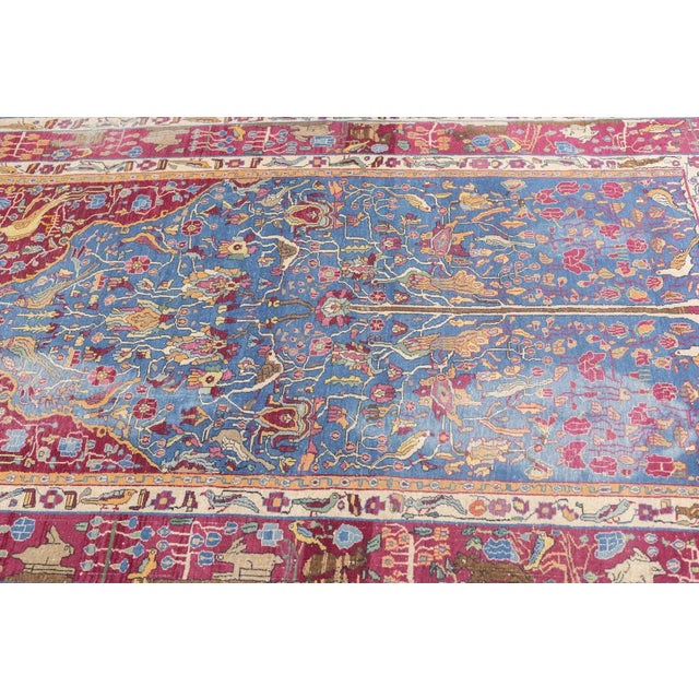 Persian Late 18th Century Antique Persian Tehran Rug 4'9'' x 7'2'' For Sale - Image 3 of 12