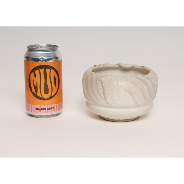 Light Pink Vintage Pink Matte Glazed Incised Ceramic Vase / Planter by Deanna Nichols For Sale - Image 8 of 15