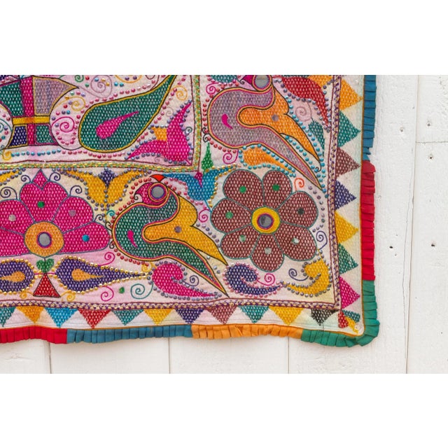 Purple Folk 20th Century Indian Tapestry For Sale - Image 8 of 10