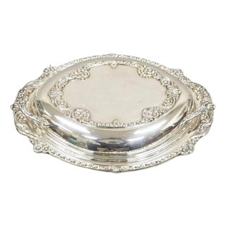Vintage Sheridan English Regency Lidded Silver Plated Vegetable Casserole Dish For Sale