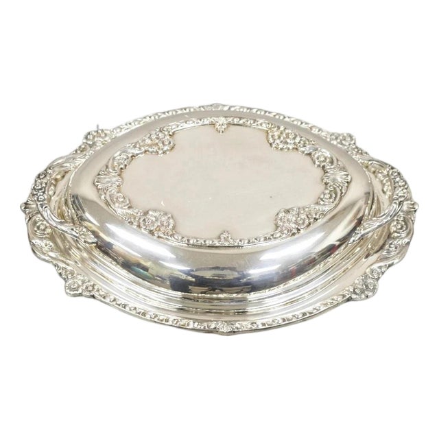 Vintage Sheridan English Regency Lidded Silver Plated Vegetable Casserole Dish For Sale