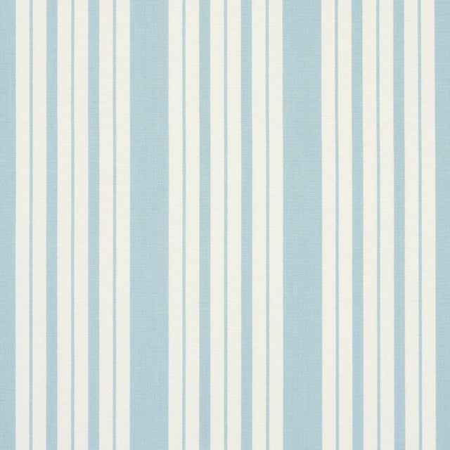 Transitional Schumacher X Mark D. Sikes Markie Stripe Fabric In China Blue For Sale - Image 3 of 5
