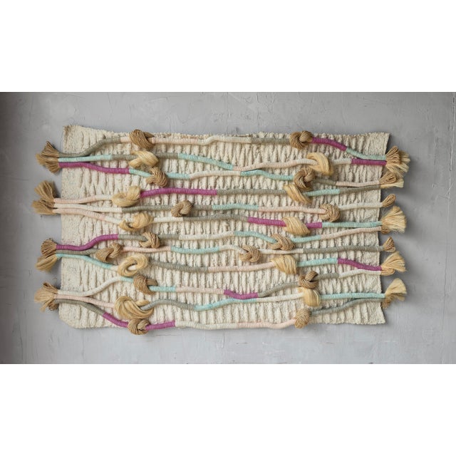 This MASSIVE 1980's, 6ft woven natural fiber art wall hanging that is nothing short of amazing. The majority of the piece...