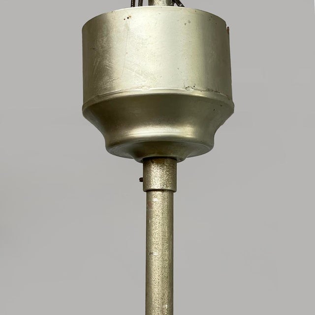 German Art Deco Chandelier in Yellow Glass and Metal, 1930s For Sale - Image 6 of 18