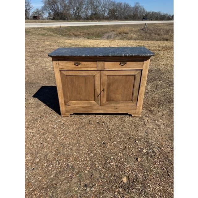 19th Century French Louis Philippe Walnut Bleached Marble Top Sideboard / Buffet. For Sale - Image 11 of 18