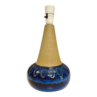 1960s Søholm Keramik Glazed Blue Stoneware Table Lamp For Sale