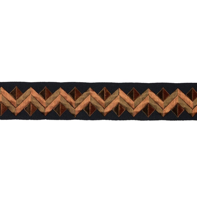 SAMPLE - Schumacher Zigzag Moderne Tape Trim In Goldstone For Sale