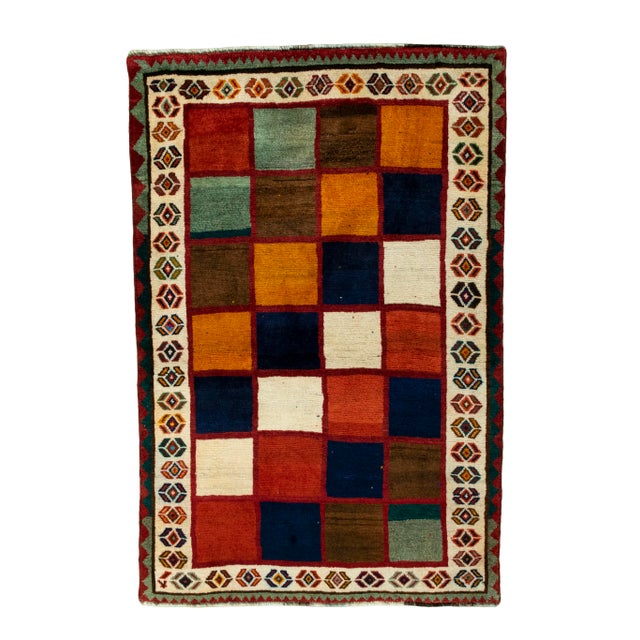 Hand-Knotted Gabbeh Rug in Wool For Sale - Image 10 of 10