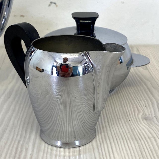 Vintage Chrome Coffee Set from Baumlin, 1950s, Set of 3 For Sale - Image 4 of 8