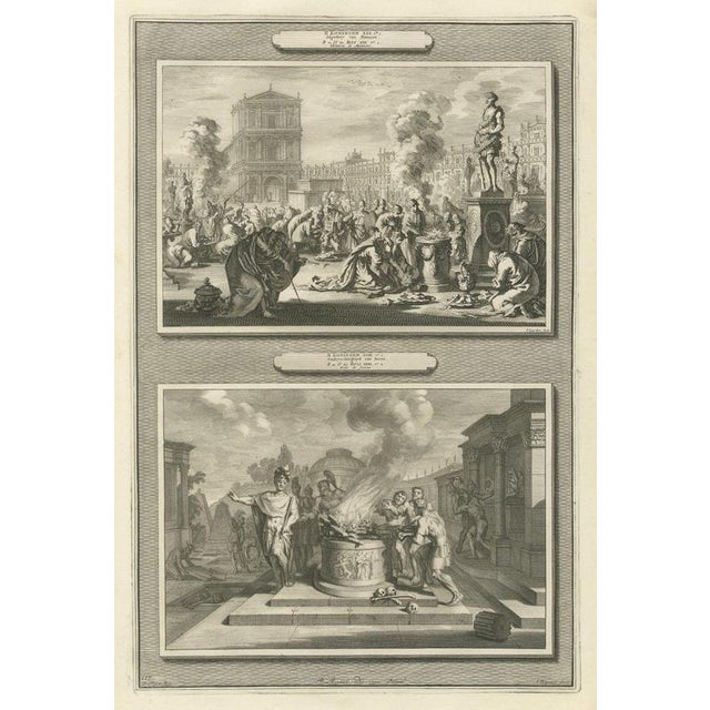 Pieter Mortier, Idolatry of Manasseh and the Piety of King Josiah, Pieter 1700, Engraving For Sale - Image 12 of 12