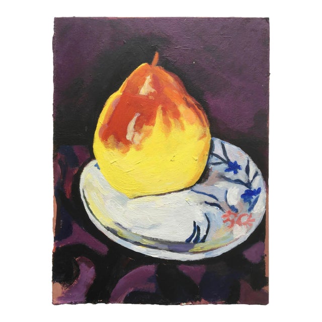 "Pear on a Plate" Still Life Study Giclee Print For Sale
