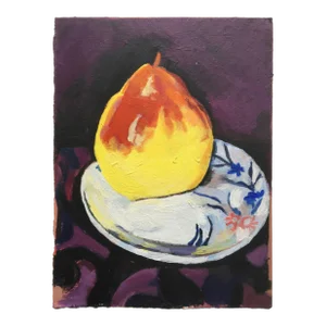 "Pear on a Plate" Still Life Study Giclee Print