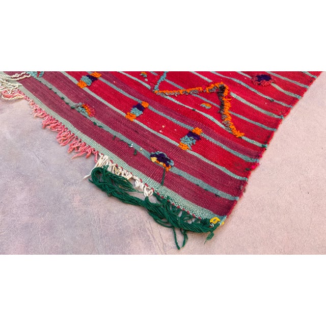 1980s 1980's Moroccan Abstract Red Flatweave Rug - 8 X 5.41 Ft For Sale - Image 5 of 9