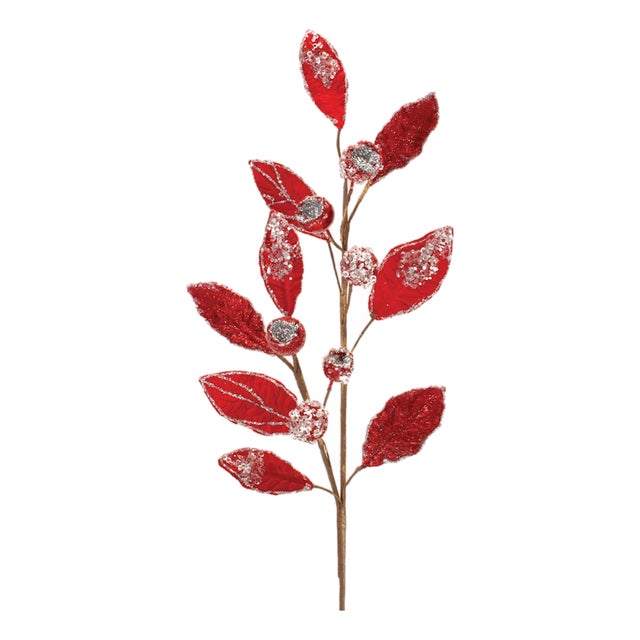 BeadedRed Leaf Stem (Set of 2) For Sale