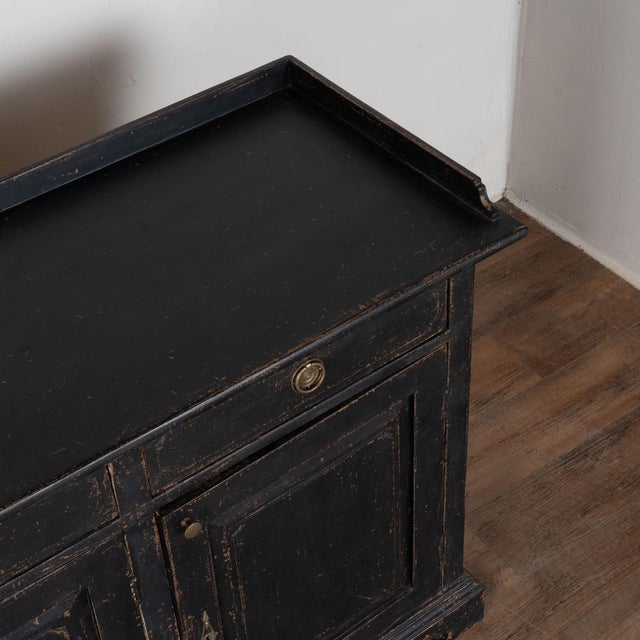 Black 19th Century Swedish Black Painted Pine Sideboard Buffet For Sale - Image 8 of 14