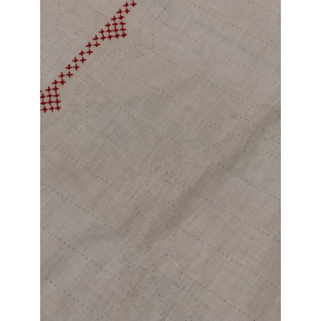 A Pair of Vintage Hand Embroidered Curtains Criss Cross 35”w X 100”l For Sale - Image 12 of 12