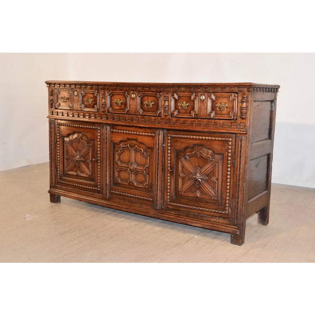 18th Century English Oak Geometric Dresser Base For Sale - Image 4 of 8