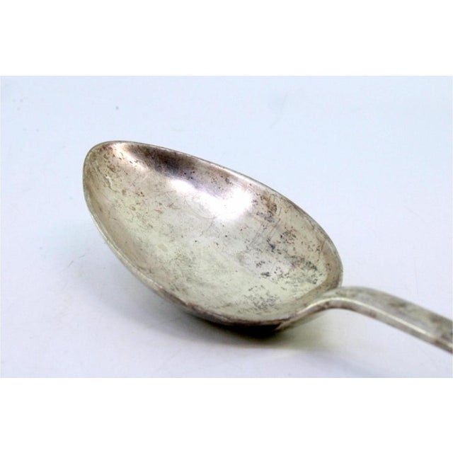 Rice and Serving Spoon in Plain Silver with Reliefs For Sale - Image 4 of 8