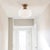 2020s Thomas O'Brien for Visual Comfort Signature Milton Road Flush Mount in Hand-Rubbed Antique Brass With Ribbed White Glass For Sale - Image 5 of 18