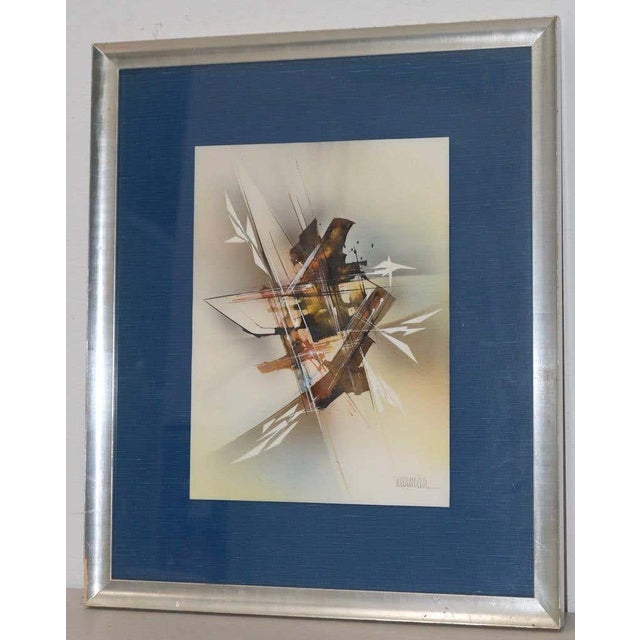 Cream Leonardo Nierman (b.1932 - Mexico City, Mexico) Abstract Expressionist Painting Circa 1970 For Sale - Image 8 of 9