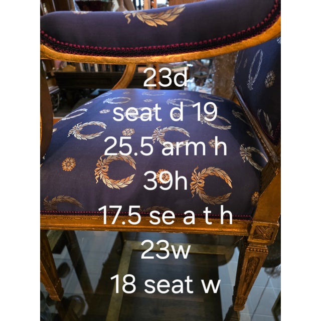Pair of Louis XVI Style Giltwood Chairs For Sale - Image 9 of 12