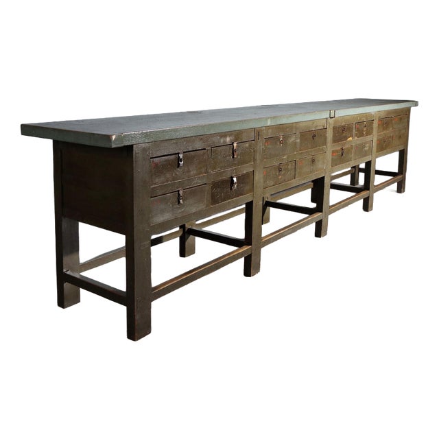 Industrial Workbench in Fir For Sale