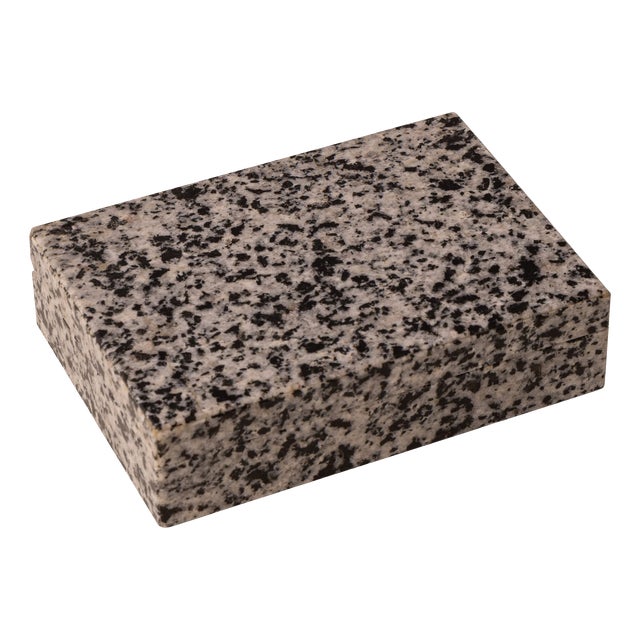 Vintage Italian Bianco Castilla Stone Box, 1960 For Sale