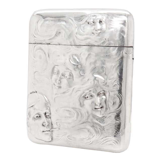 Antique Blackinton & Co. Art Nouveau Smokers Repousse Sterling Silver Matchsafe For Sale