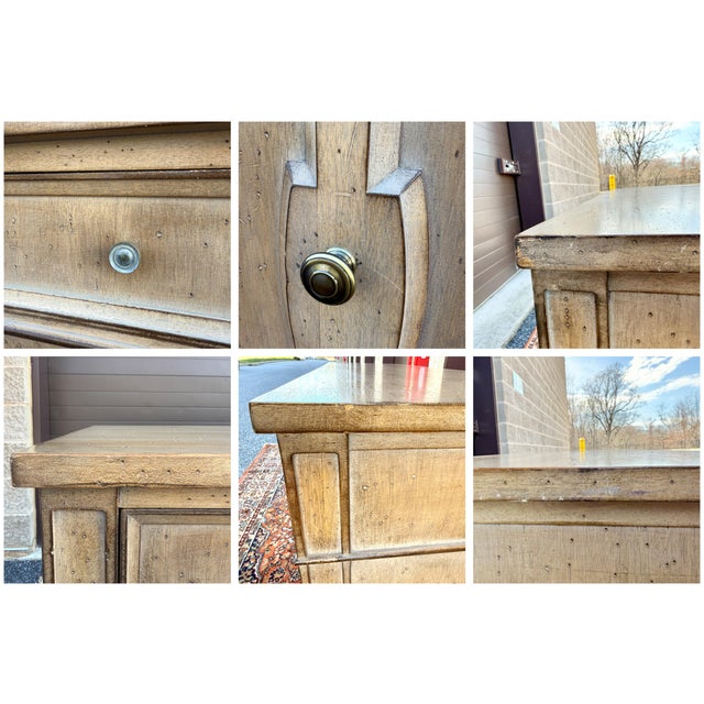 Vintage Cerused Blonde Louis XVI 4 Door Credenza For Sale - Image 18 of 18