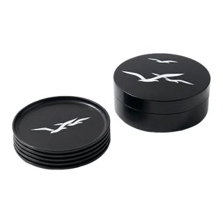 Mid 20th Century Otagiri Lacquerware Seagull Coasters - Set of 7 For Sale