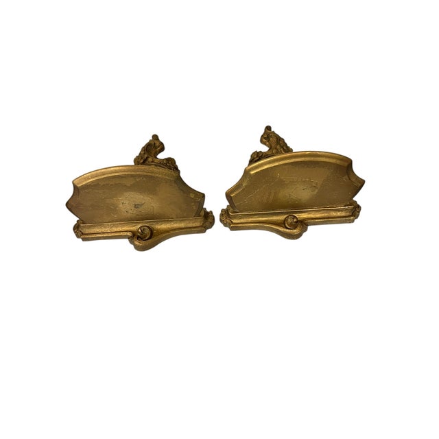 French Mid Century Syroco Wood Wall Brackets - A Pair For Sale - Image 3 of 7